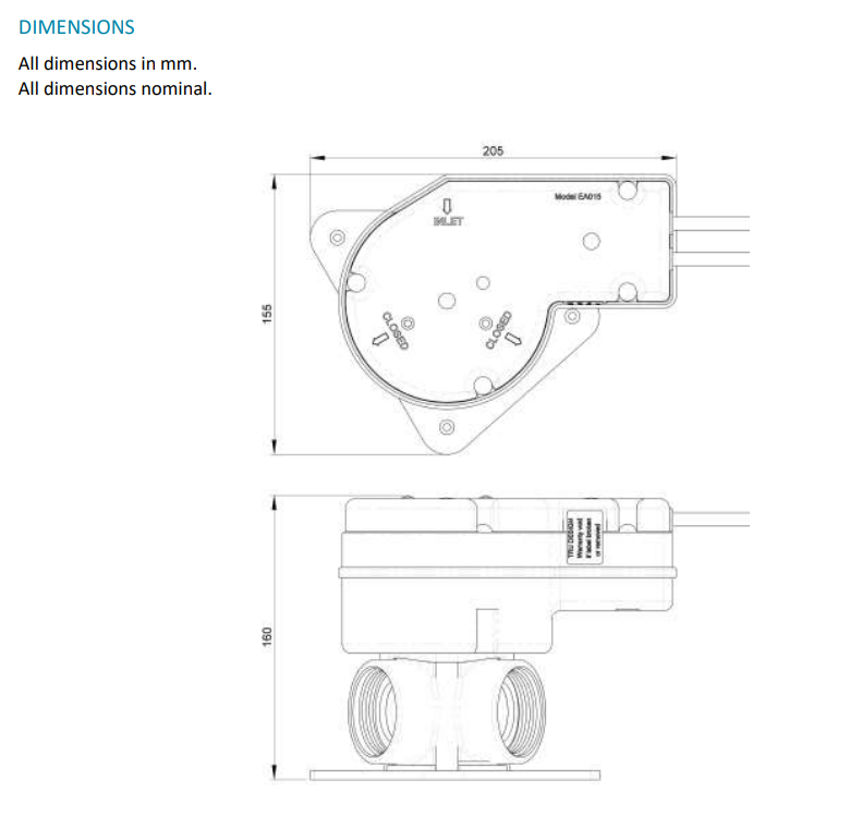 Tru Design Aquavalve Electronic Diverter Valve, 12v or 24v DC